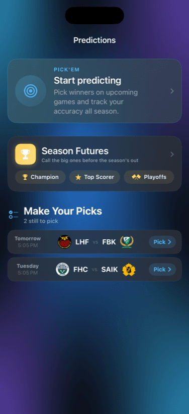 Pick'em predictions